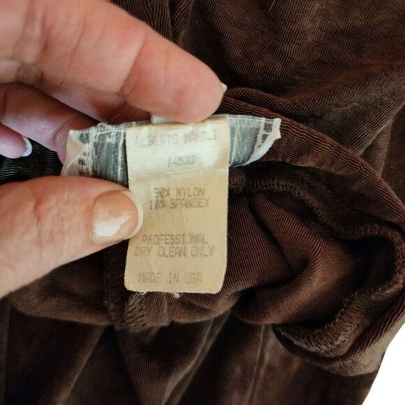 Vintage Y2K Alberto Makali Cropped Wide Leg Palazzo Pants Womens Size M Brown - Picture 5 of 6